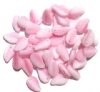 50 14mm Matte Marble Pink & White Leaf Beads